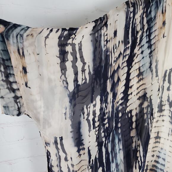 Tempo Paris Blouse Top Size S/M Silk Blend Pullover Lined Relaxed Overlay Italy - Picture 10 of 12